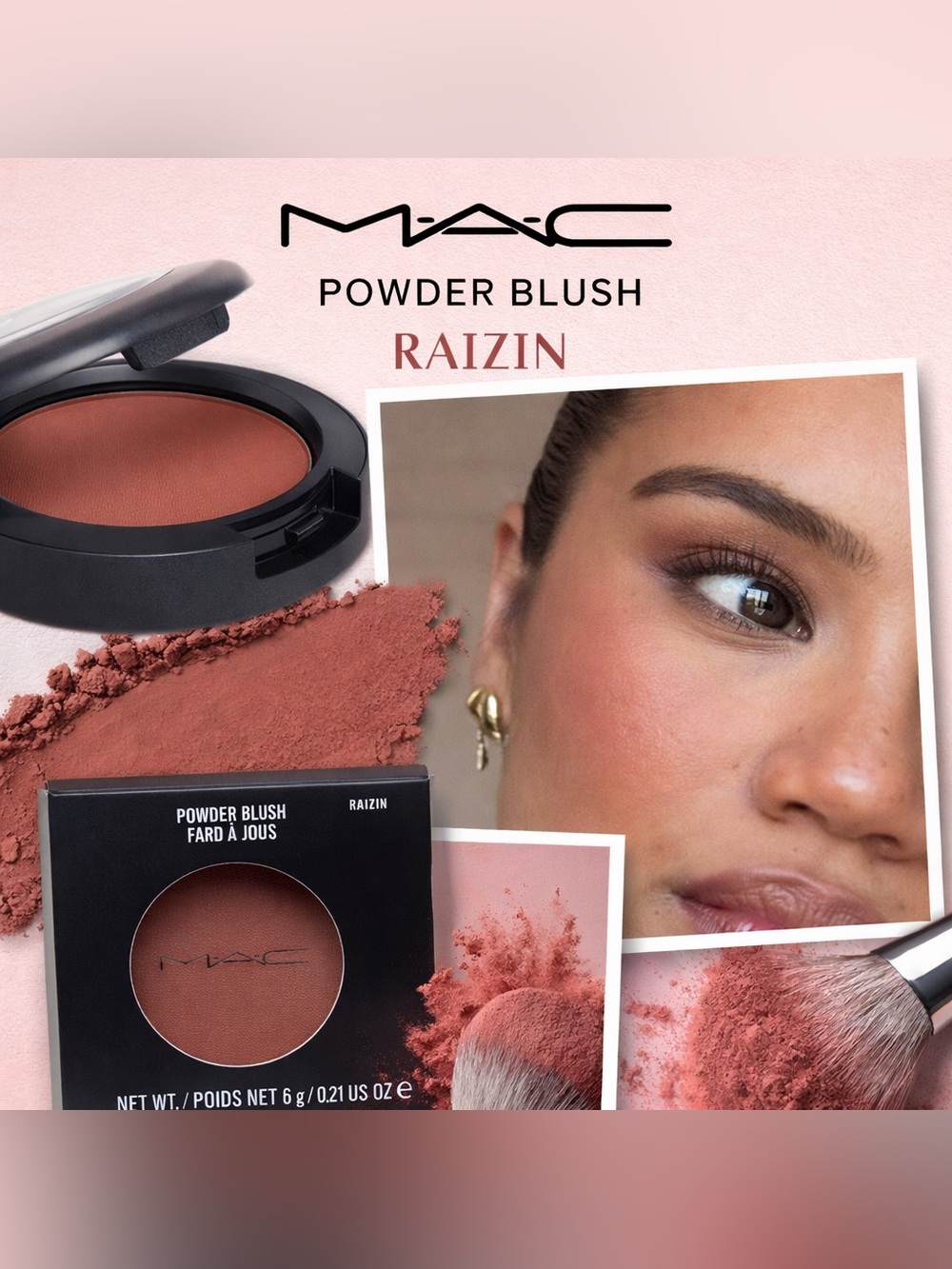 M·A·C Powder Blush in Raizin✨Rich Matte Berry Brown🌟Brand NEW in Box Full Size